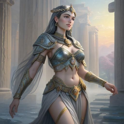 Majestic Goddess in Ancient Greek Style