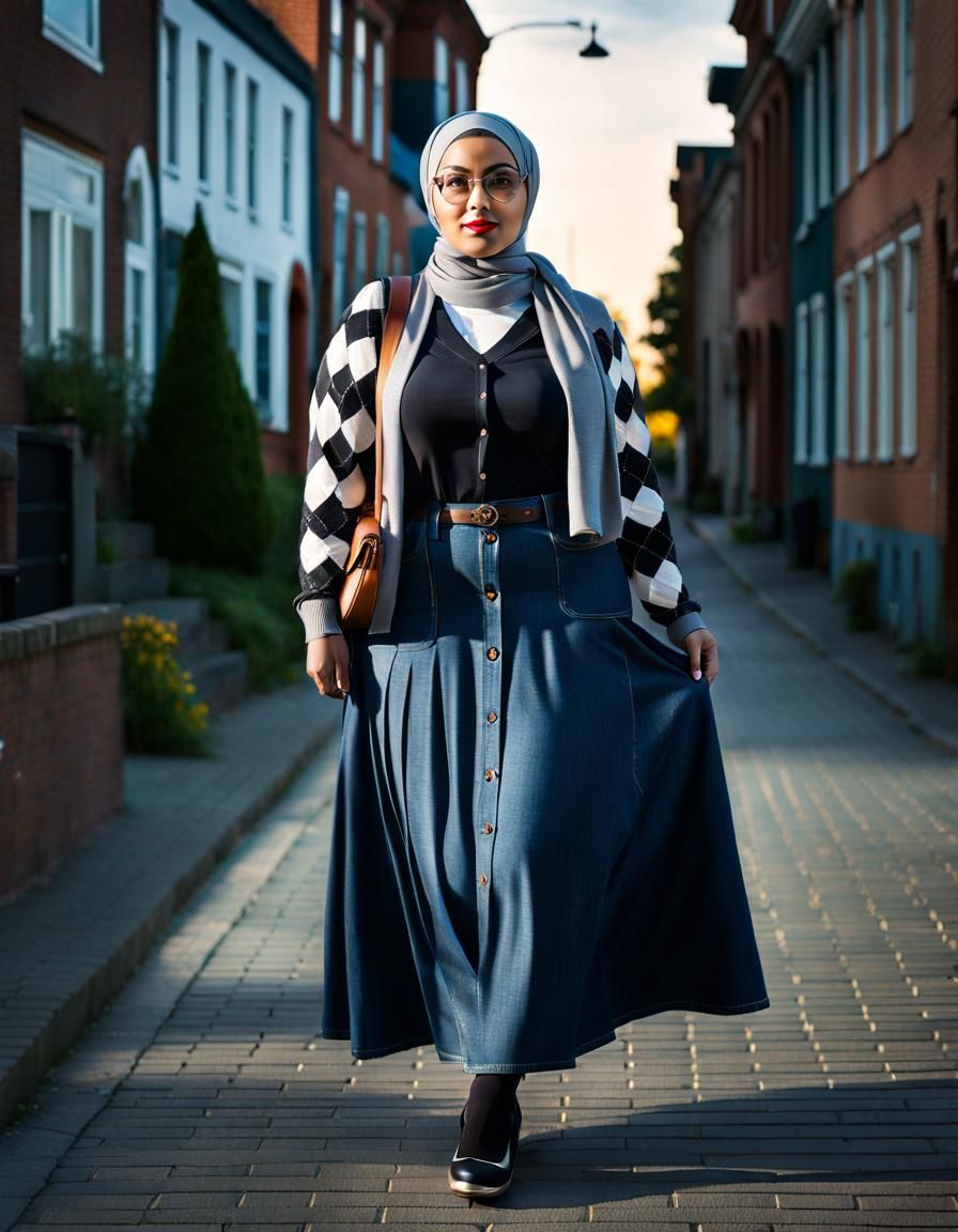 Hypernatural Portrait of Woman in Hijab in City