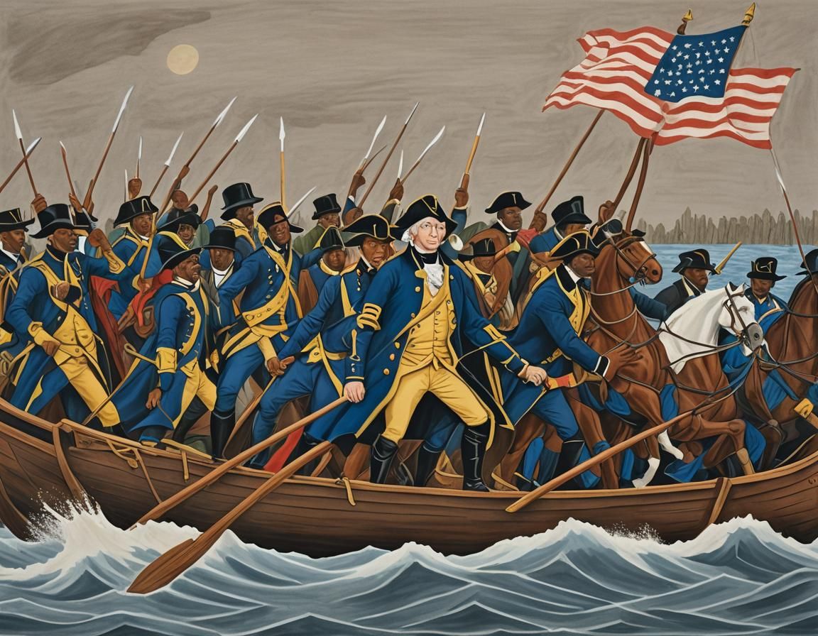 Washington Crossing the Delaware: Colored Pencil Art