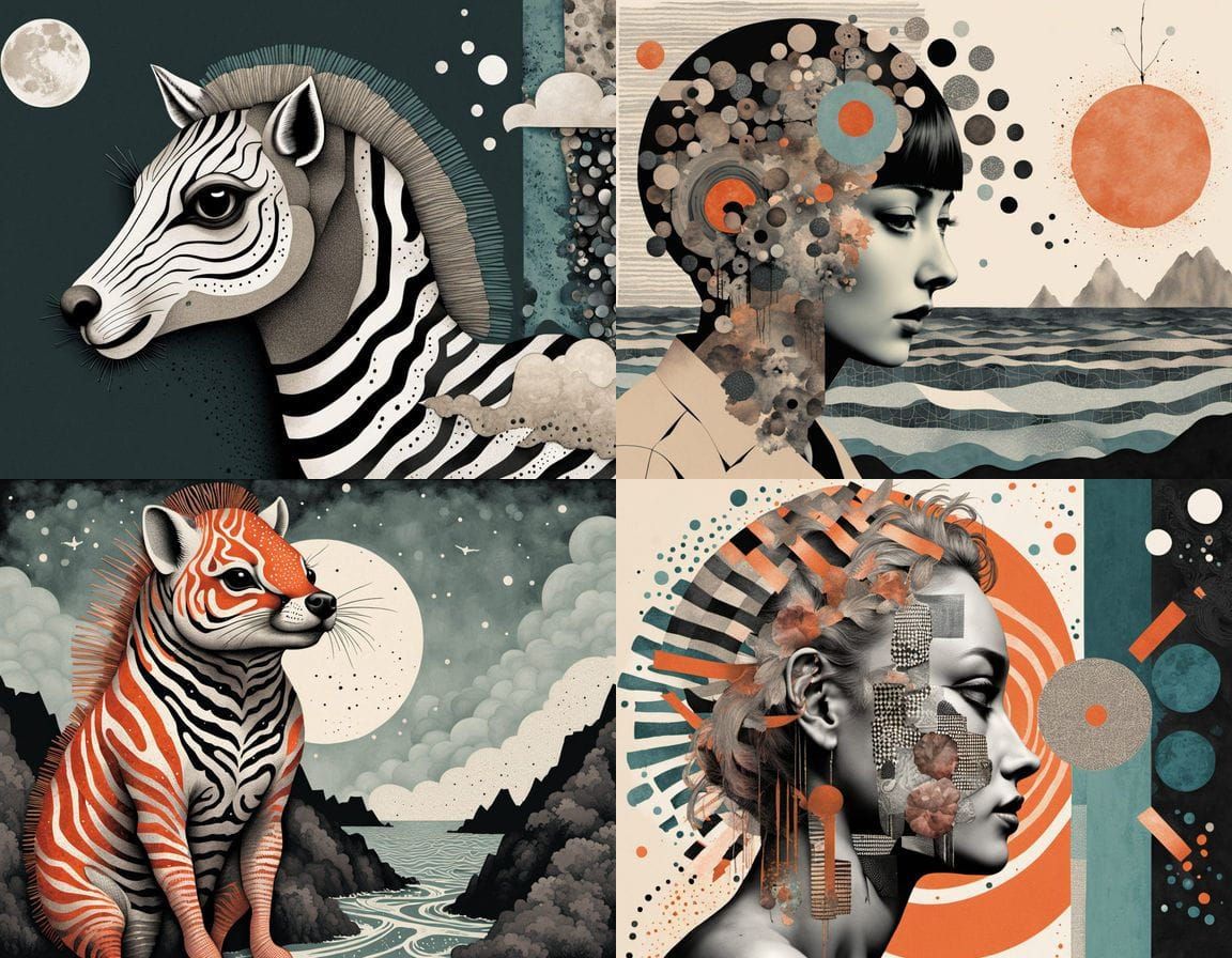 Surreal Mixed Media Collage of Horrific Organs