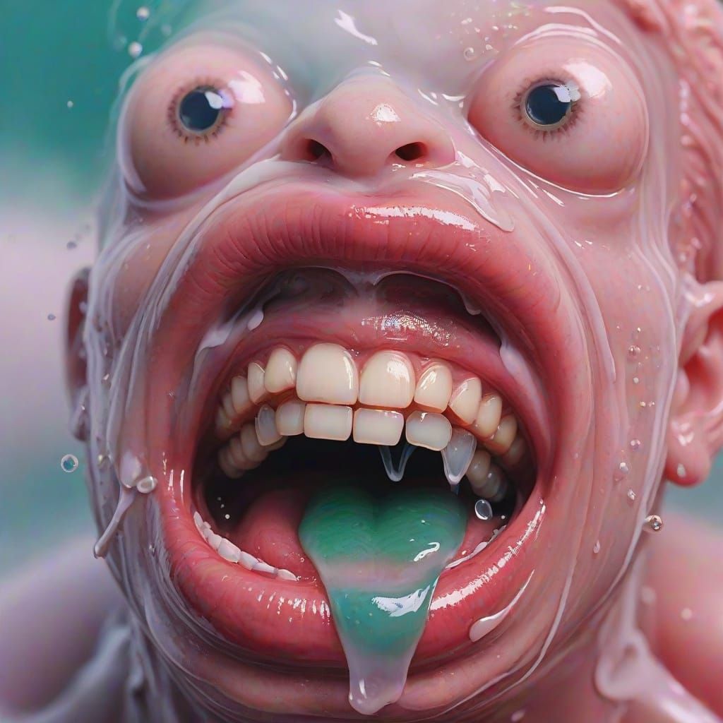 Horrifying Ooze Face with Gaping Mouth