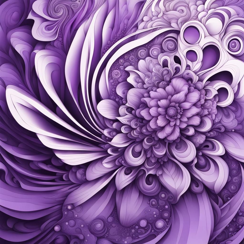 Abstract Haida Art Purple Flower Dream