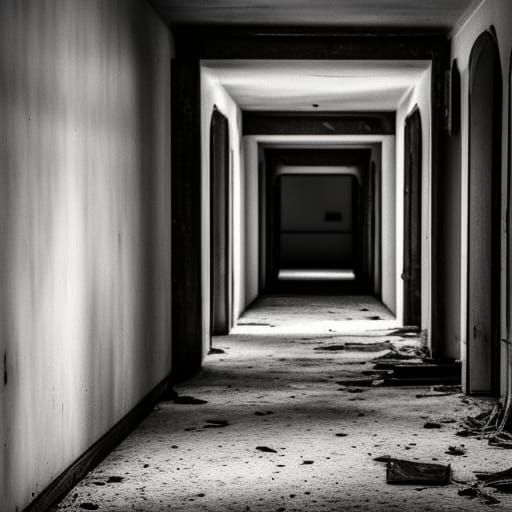 Dusty Abandoned Corridor in Sharp Focus