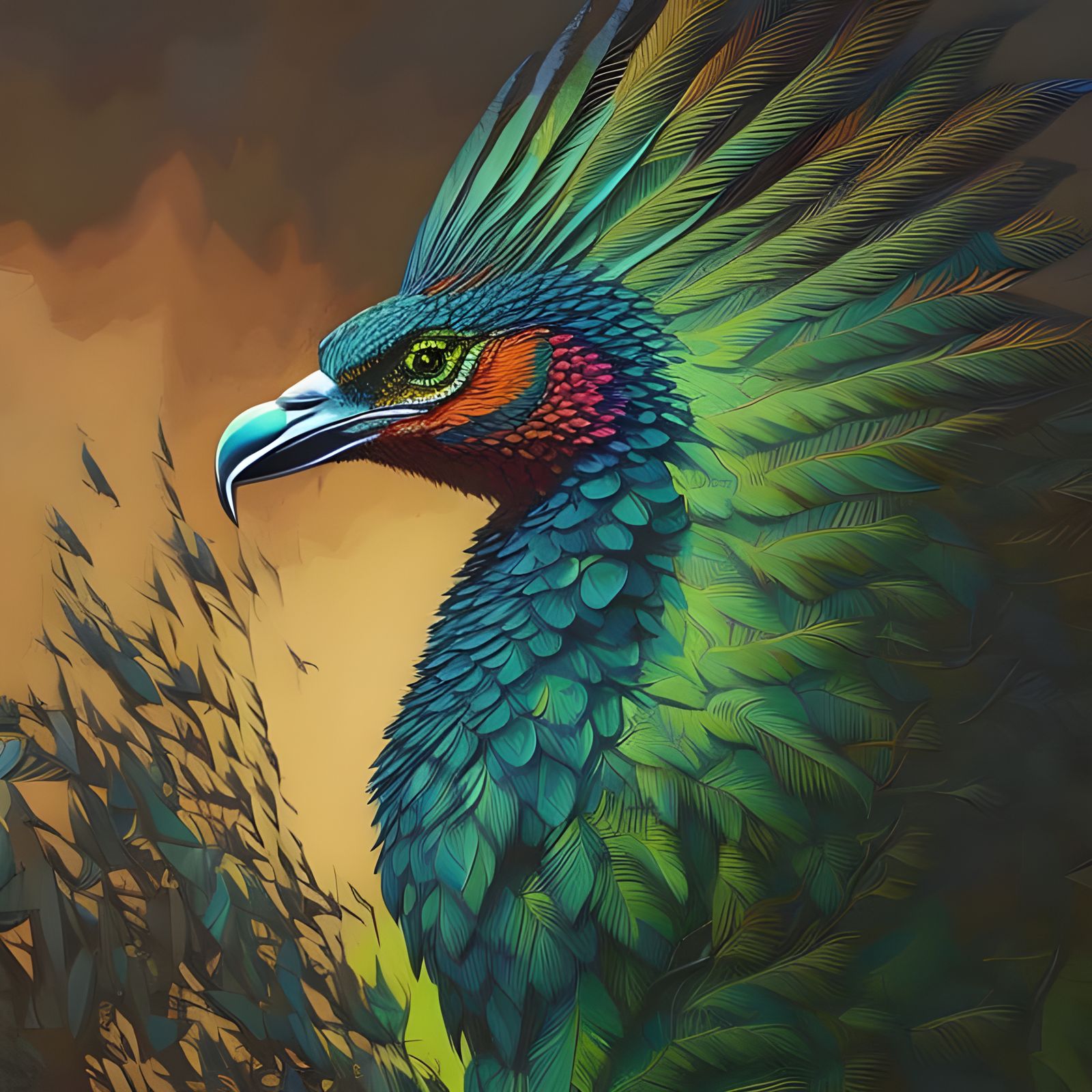 Explosive Lemon Lion Portrait in Borderlands Style