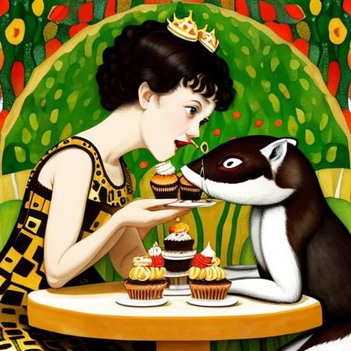 Anteaters' Cupcake Party: Whimsical Watercolor Illustration