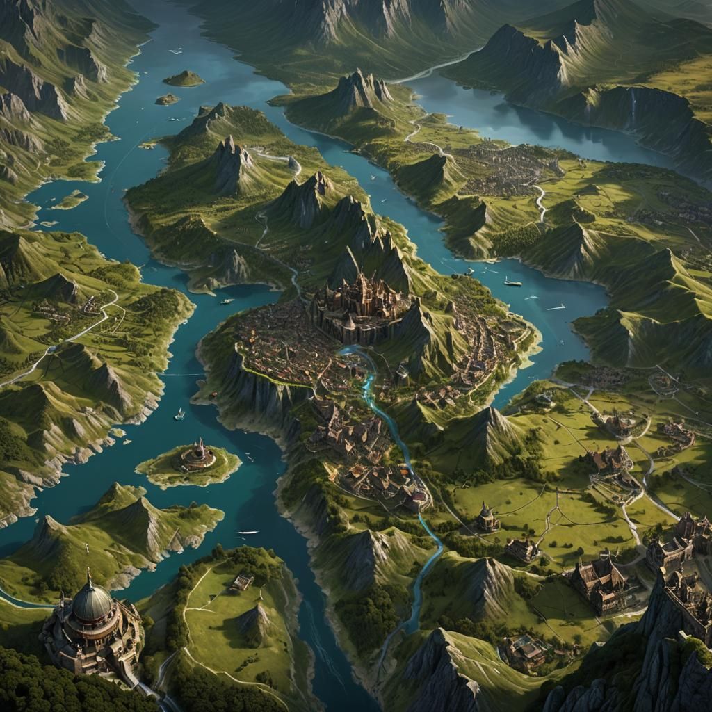 Fantasy Empire Map with Central Capital City
