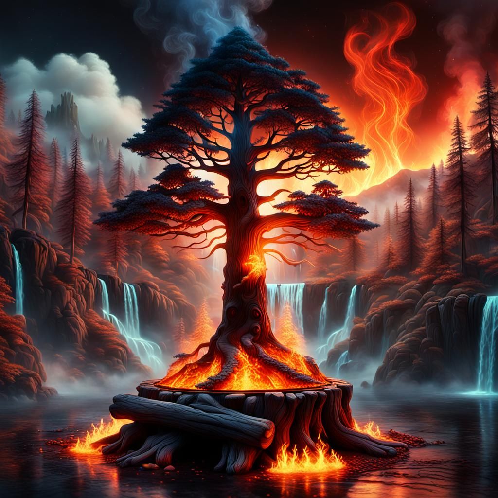 Hand Holding Fantasy Redwood Fir: 3D Render