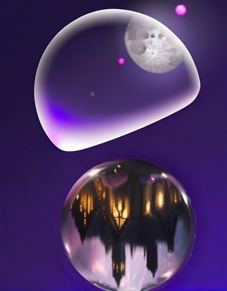 Purple Soap Bubble on Moonscape