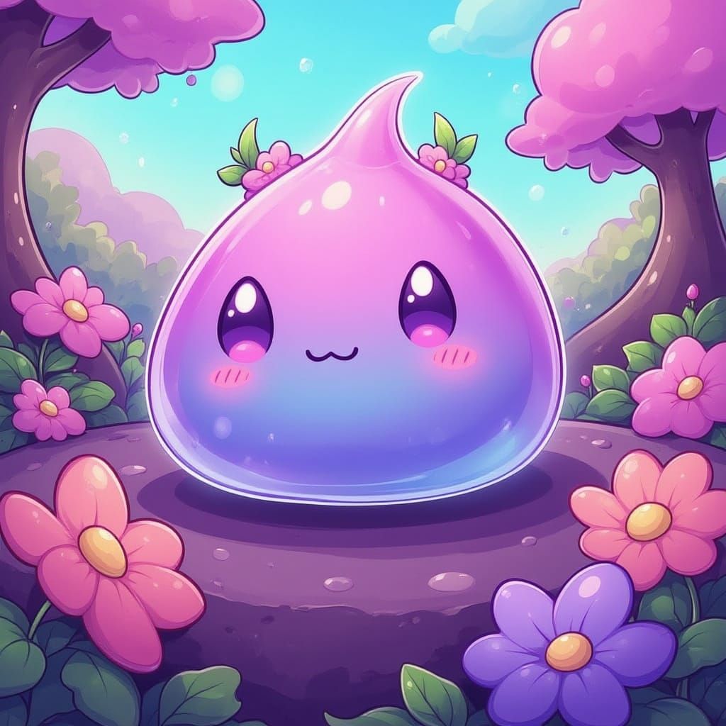 A chibi slime creature