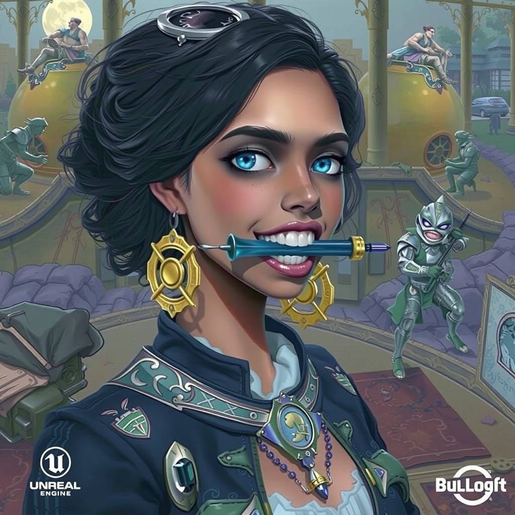 A Fantasy Portrait of a Woman with Lipstick Malfunction