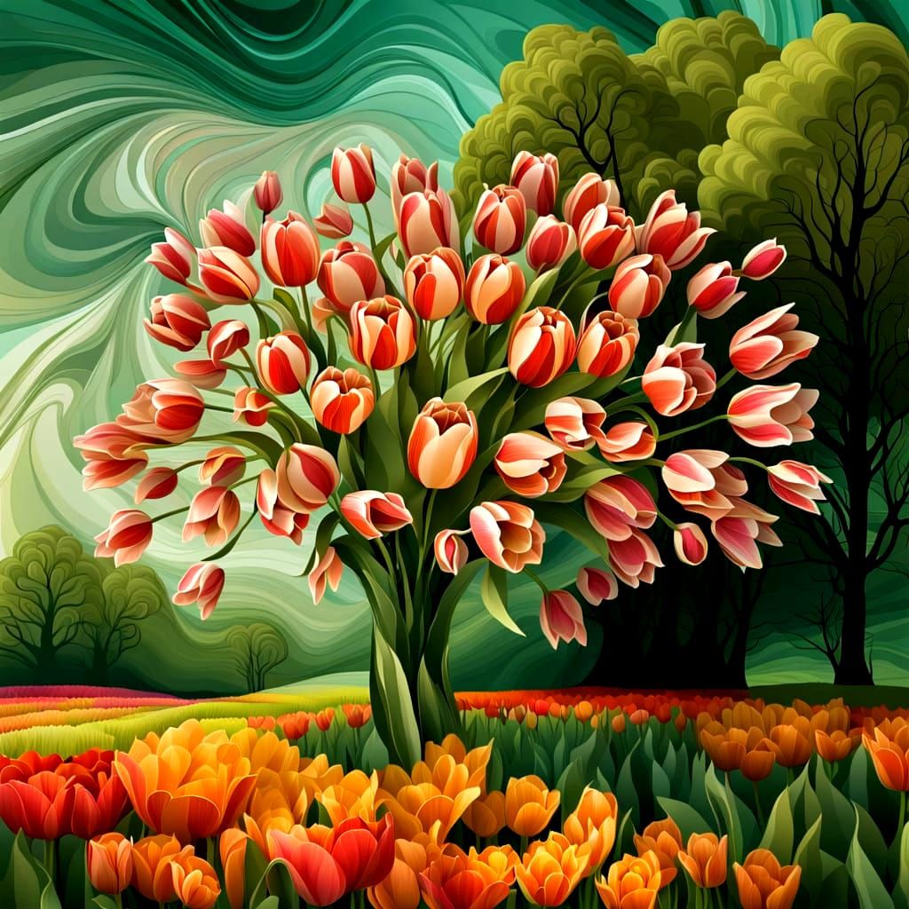 Vibrant Floral Fractals in Abstract 3D