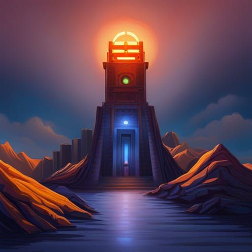 Cyberpunk Libra Symbol in Oil Painting Style