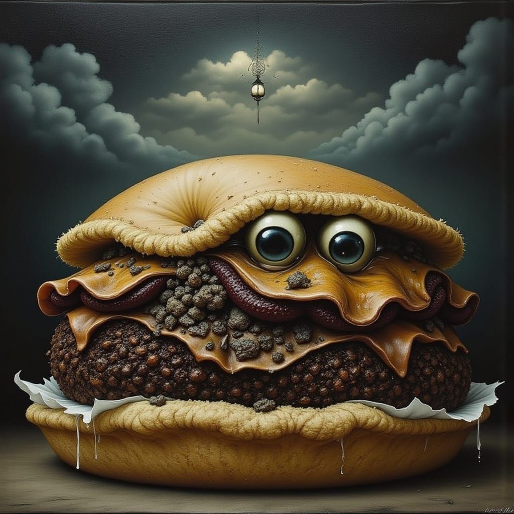 Mince Meat Pie in Moody Surrealism