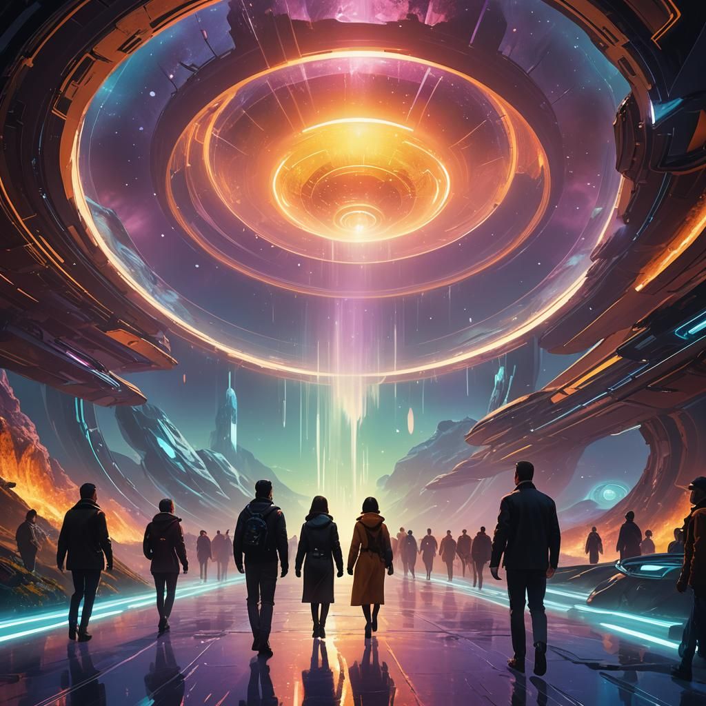 Futuristic Hollow Earth Concept Art in Surreal Style