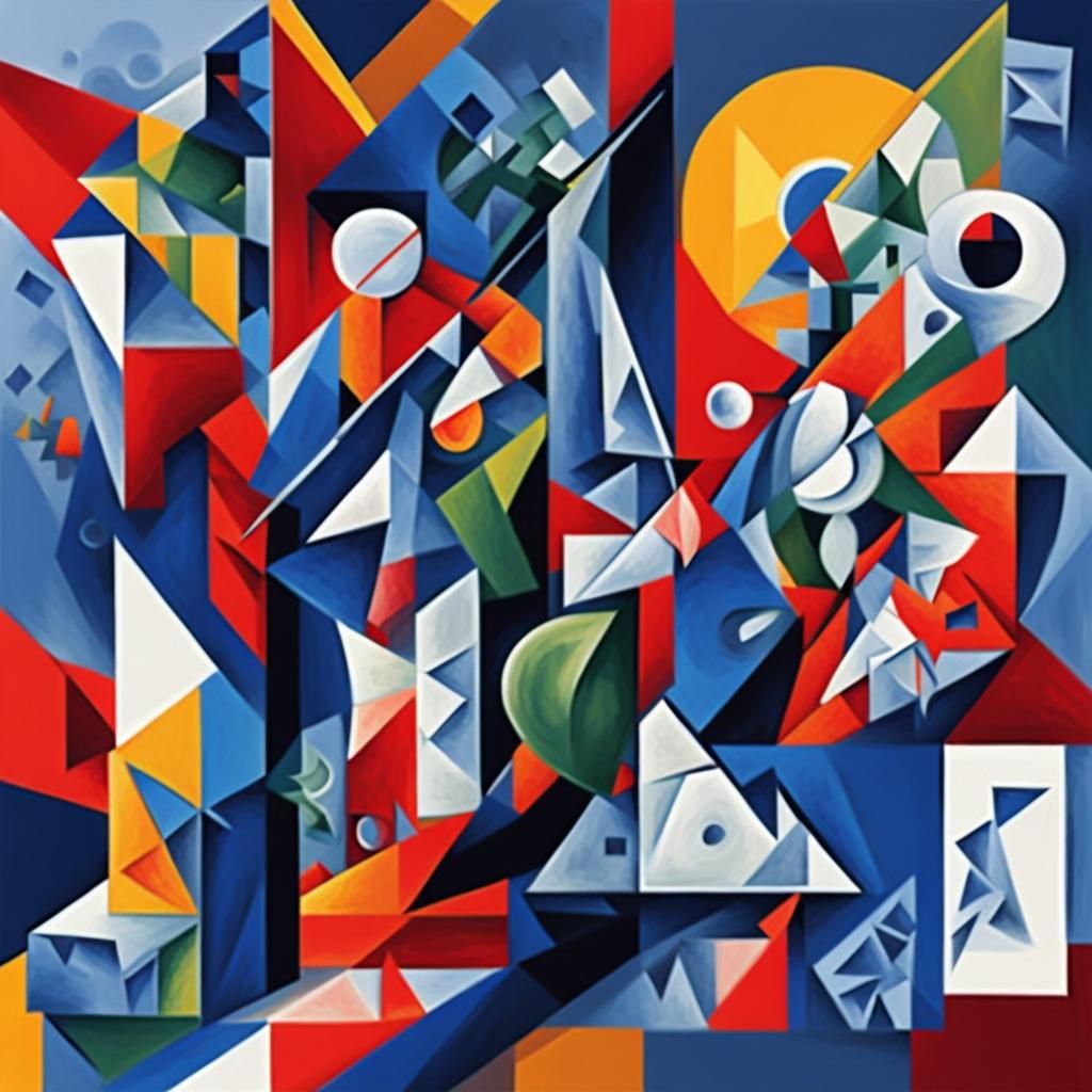 Geometric Cubism in Art Deco Style