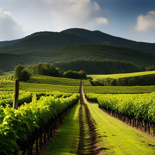 Fantastical Grape Vineyard: Detailed Matte Painting