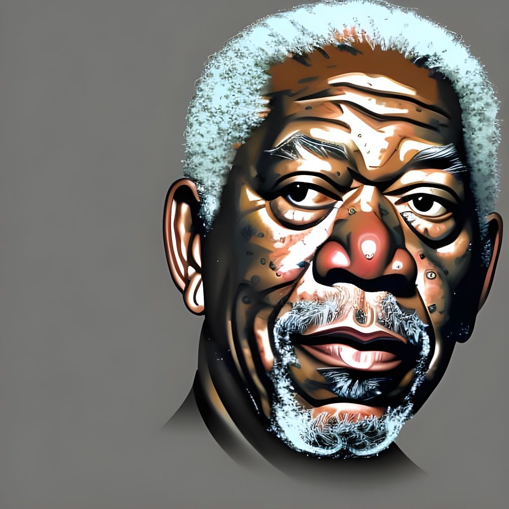 A hyper realistic digital portrait of Morgan Freeman