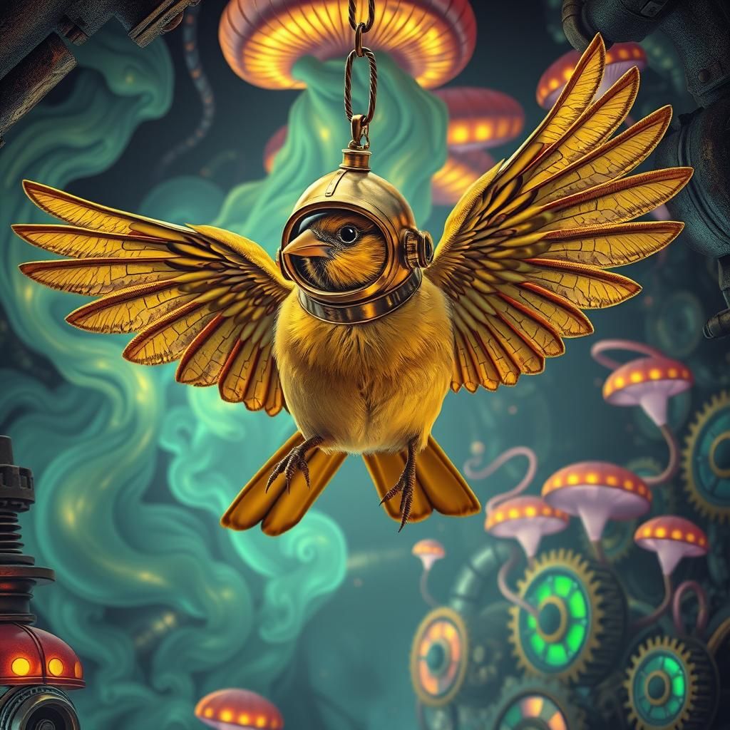 Steampunk Canary in a Mine Shaft
