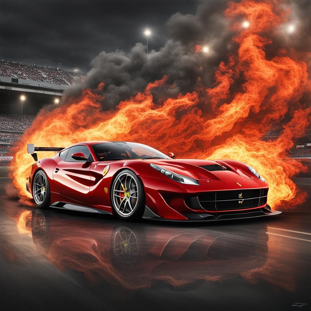 Fiery Bugatti-Ferrari Hybrid Races at Daytona