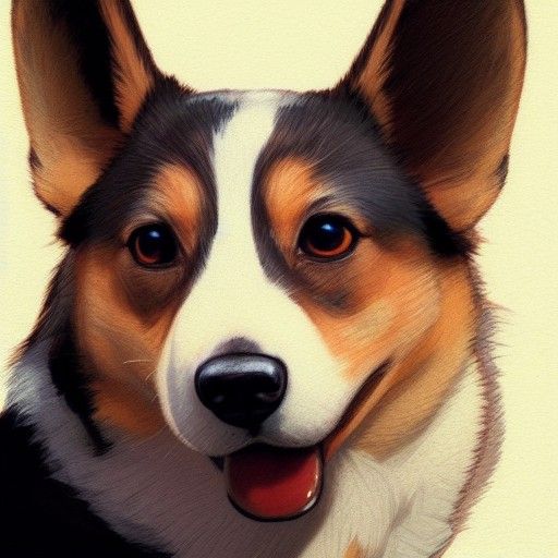 Hyperdetailed Corgi Portrait in Dynamic Lighting