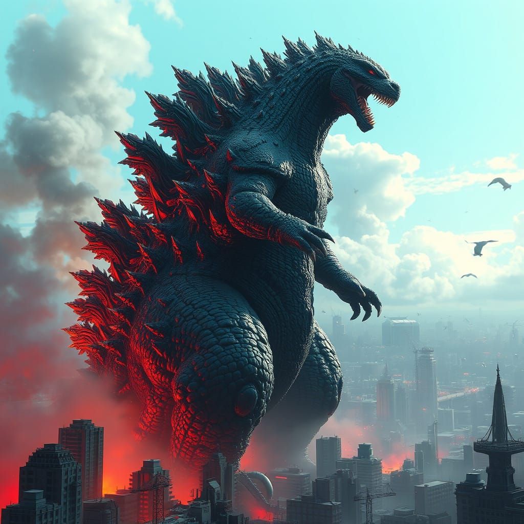 Godzilla in a Devastated Metropolis