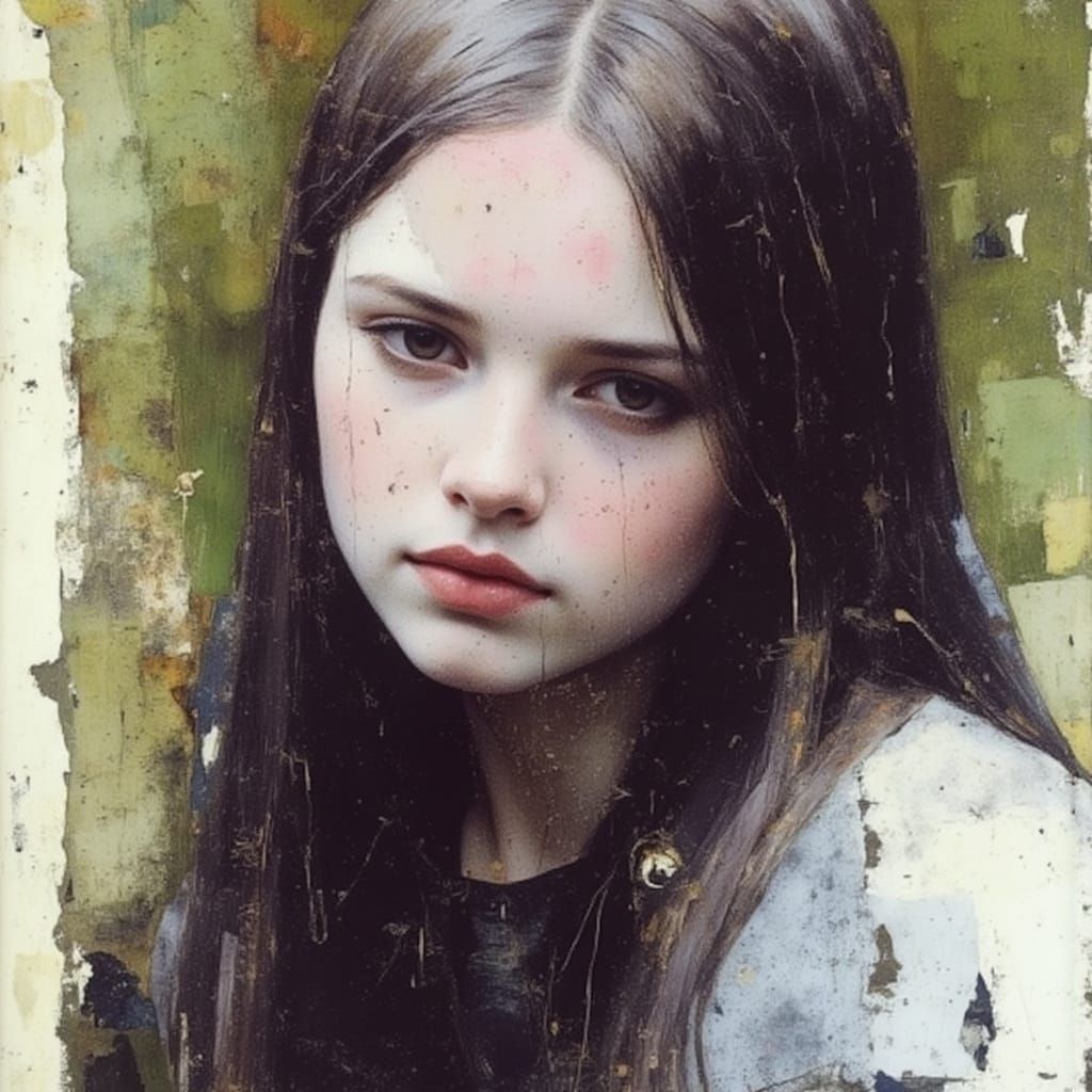 Facetious Girl: Bromoil Print in Pastel Style