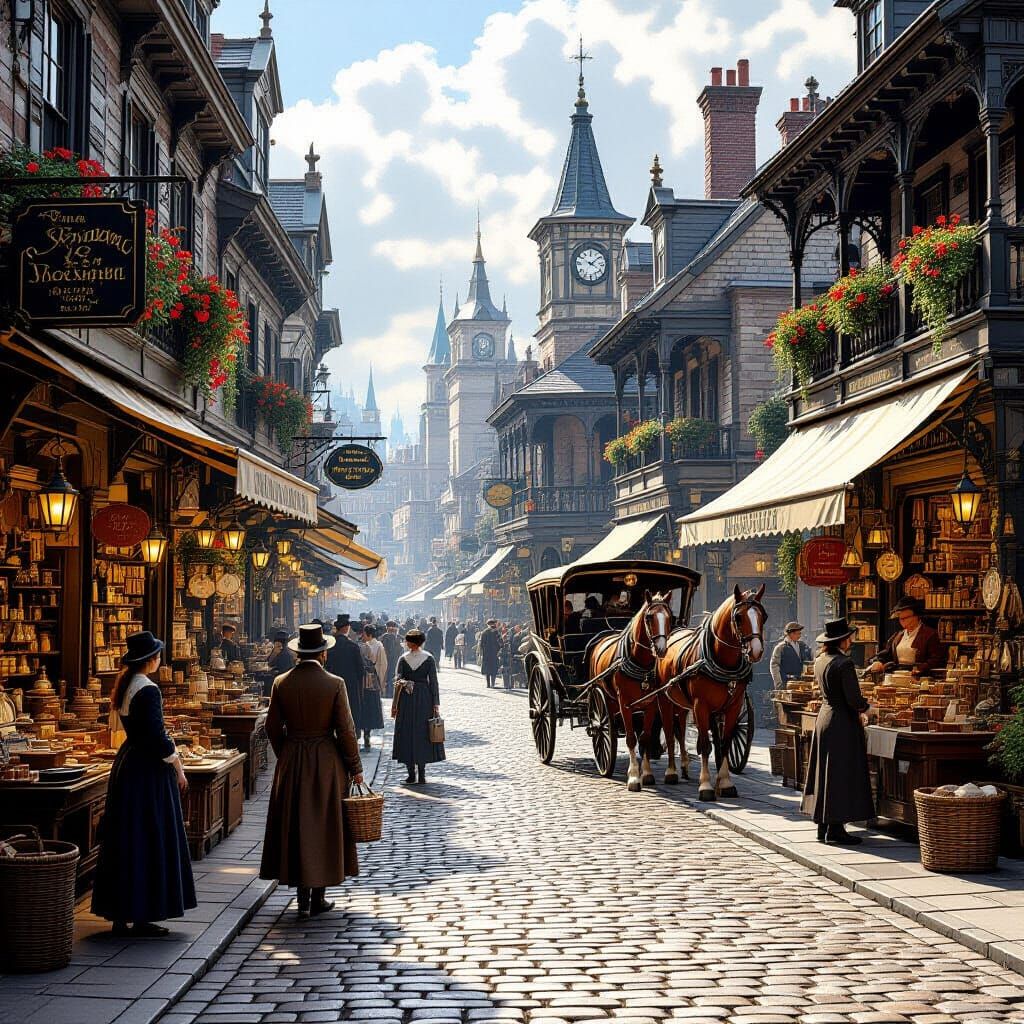 Victorian Marketplace: A Historical Realism Masterpiece