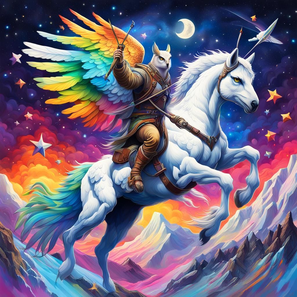 Mythical Creatures in Graffiti Art Style