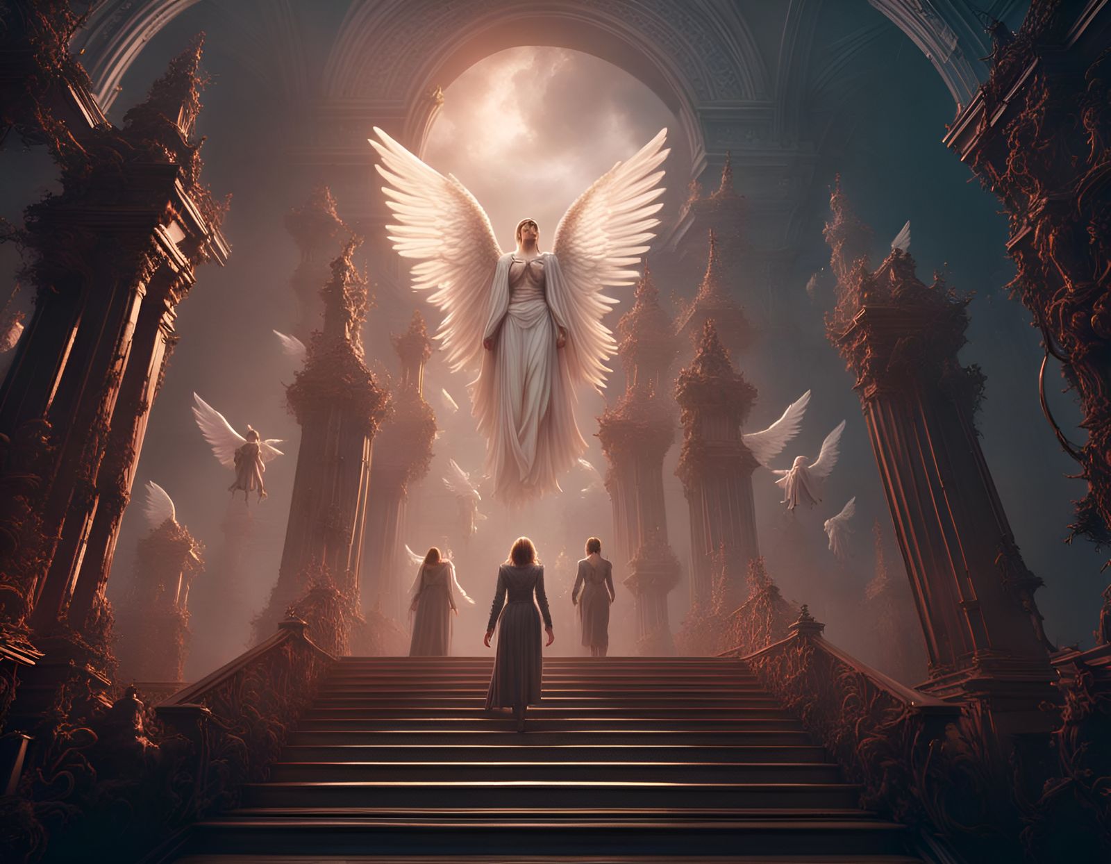 Angels in Heaven: Detailed Matte Painting