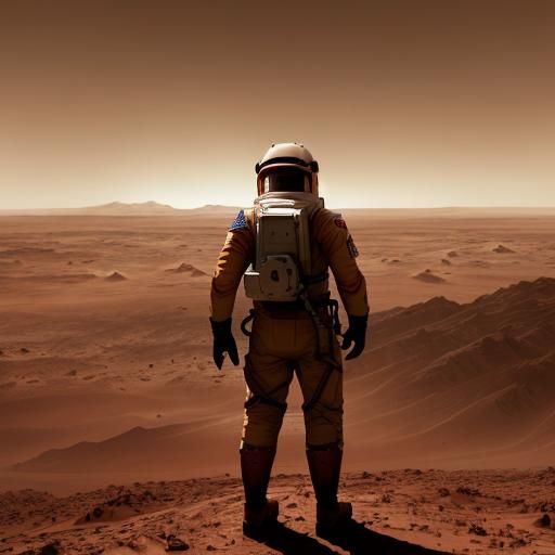 Astronaut on Mars Observes Dust Storm
