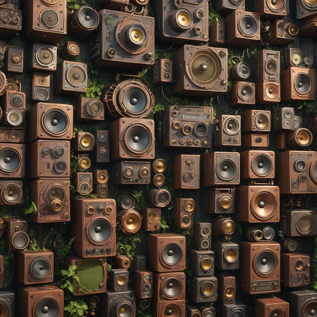 Steampunk Speakers in Studio Ghibli Style