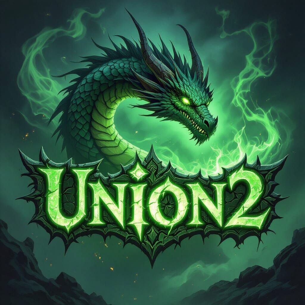 Mystical Dragon Logo with Glowing Runes