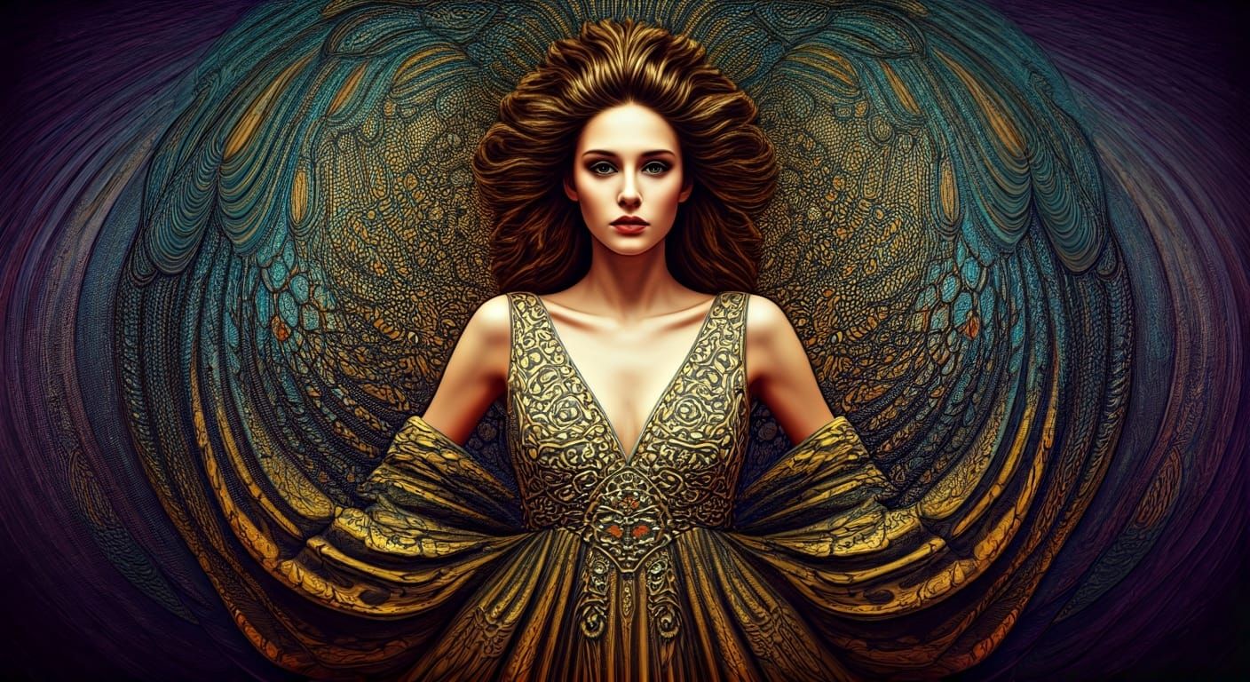 Surreal Woman Portrait in Mixed Media and Impasto