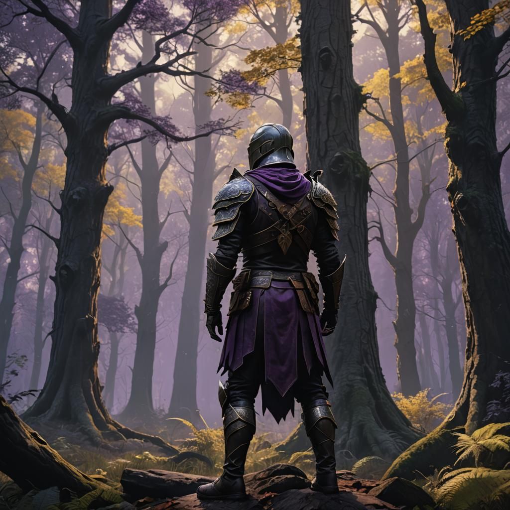 Dark Fantasy Hunter at Mystical Forest Edge