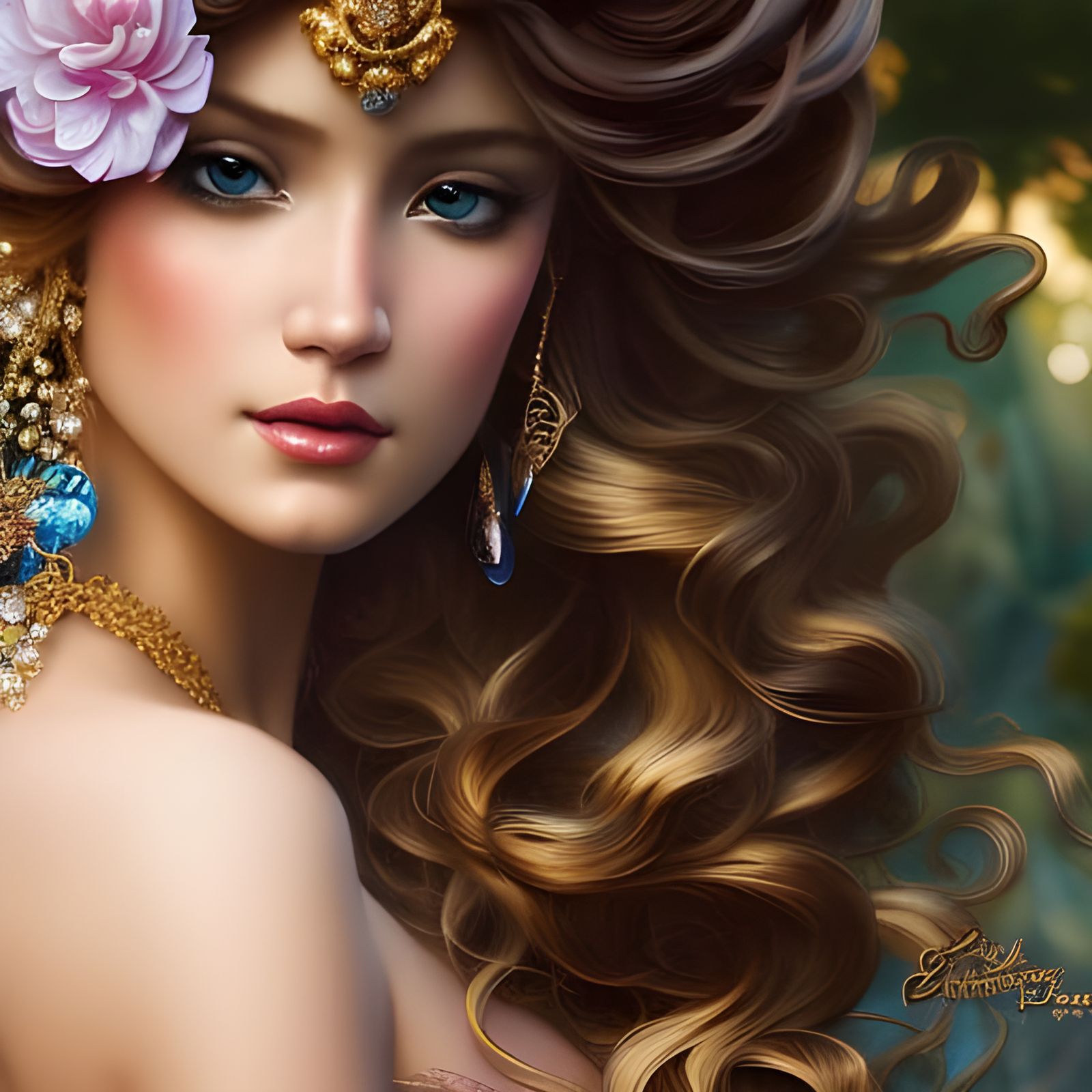 Disney Princess Portrait in Rococo Style