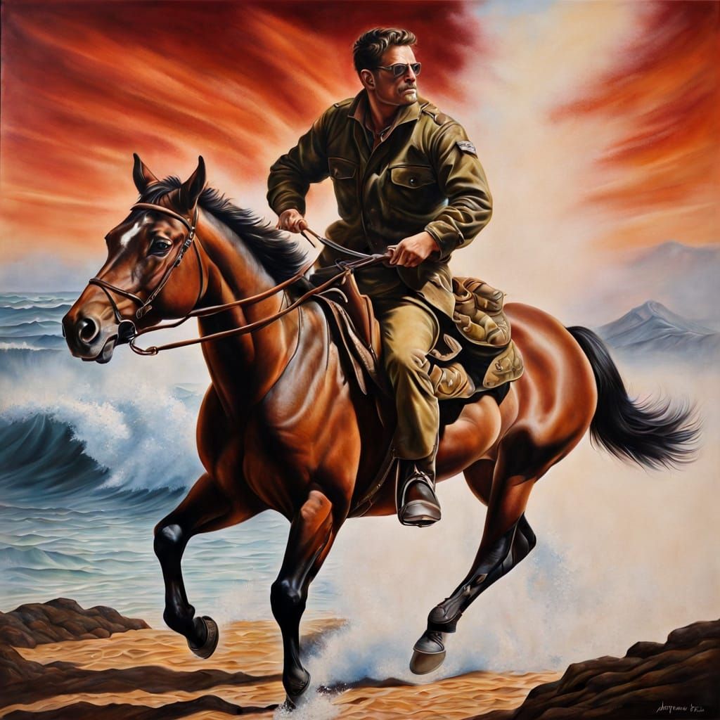 Escaping hunter airbrush painting by anonymous and the depth...