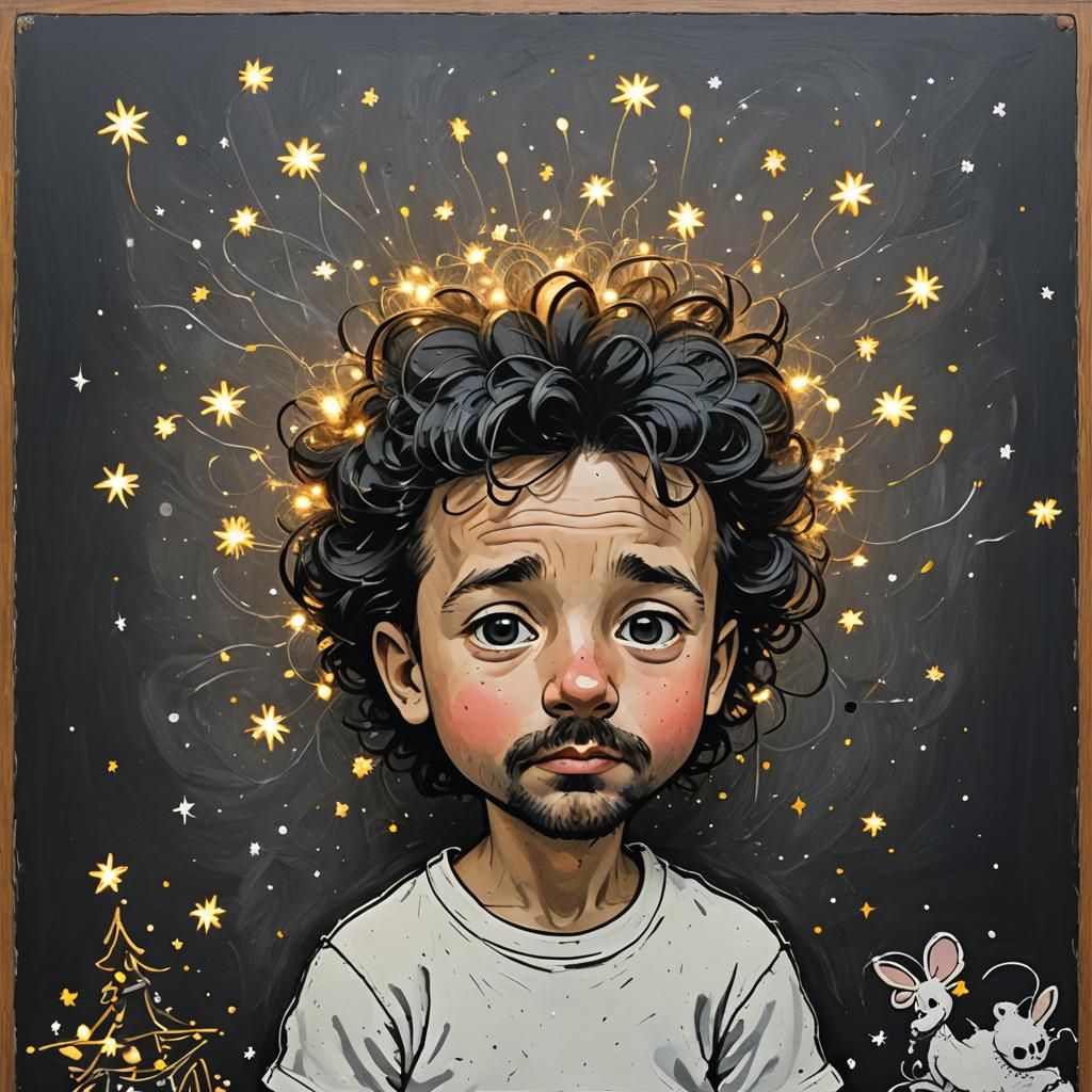 Mickey Mouse Angel in Vangogh-Picasso Style