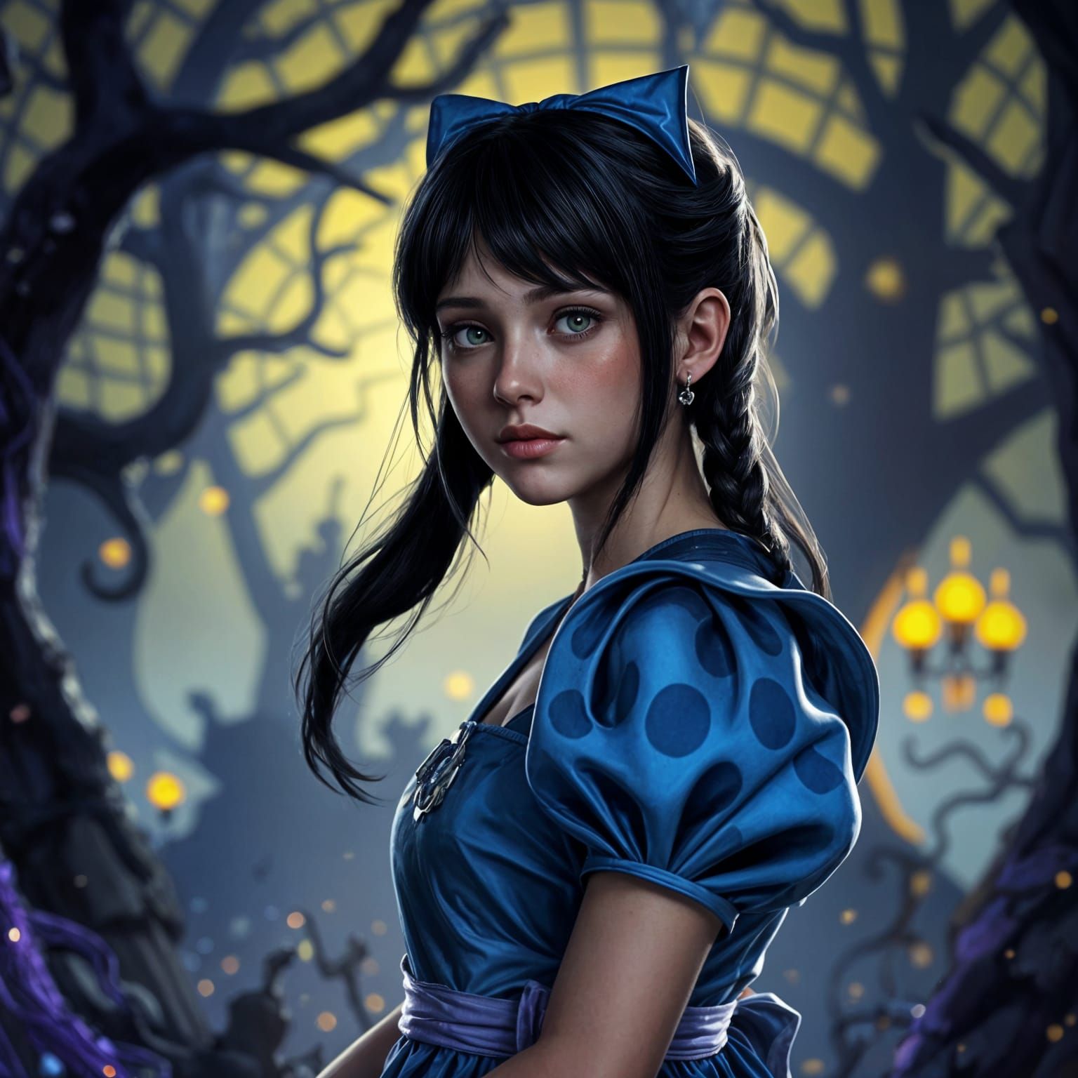 Alice in Nightmare Land Dark Fantasy Concept Art