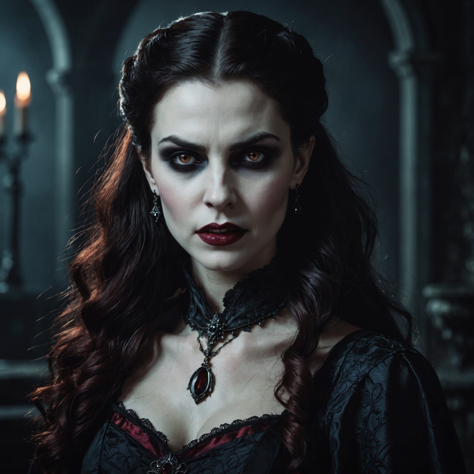 AI Generated Vampire Woman Portrait