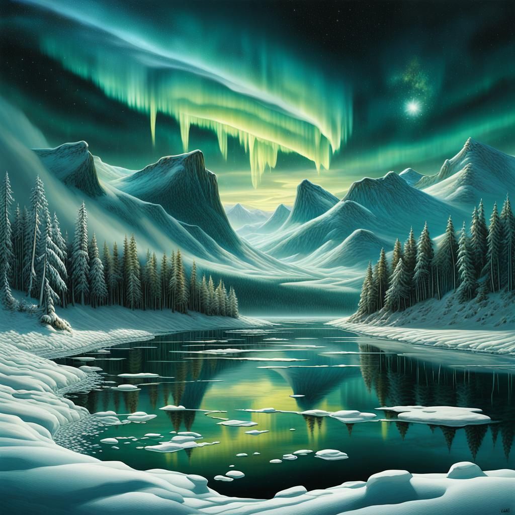 Aurora Borealis Reflected: Surreal Magical Realism