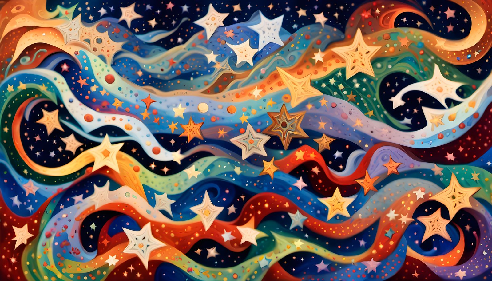 Iridescent Star Cluster Formation in Aboriginal Painting Sty...