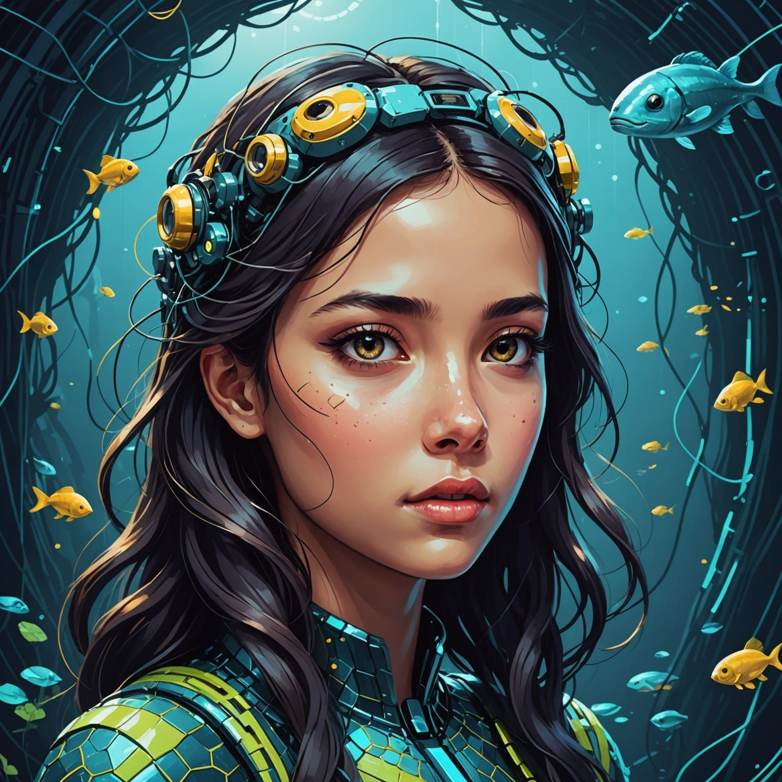 Cyberpunk Girl: Born Between Reality and Data