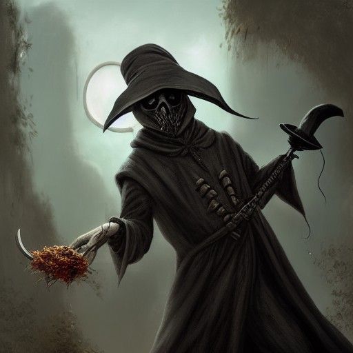 Creepy Plague Doctor with Needle, Matte Painting