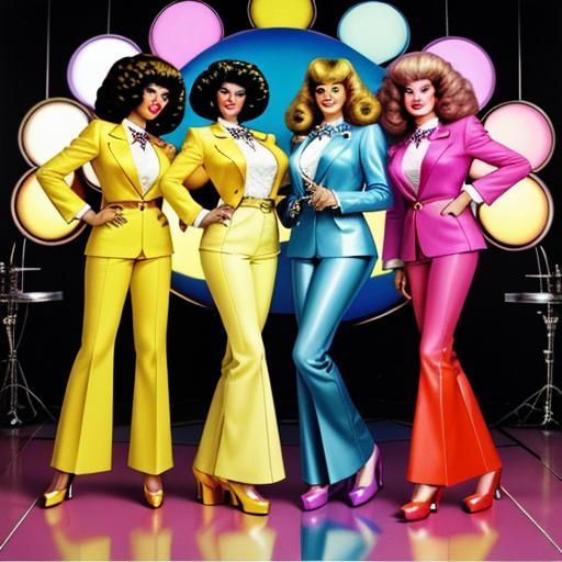 Maine Coon Cats in 70s Disco Outfits