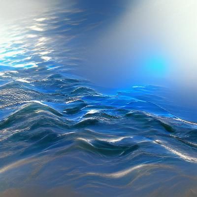 Turbulent Blue Ocean Surface in Hyperrealistic Digital Art