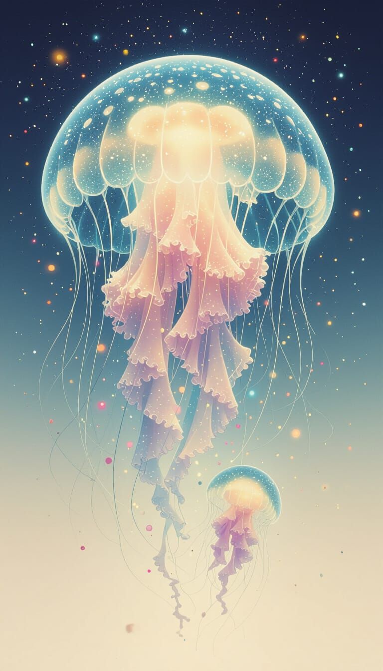 Ethereal Jellyfish Dissolves and Reforms in Bioluminescent S...