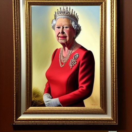 Queen Elizabeth Portrait in Oil Painting Style