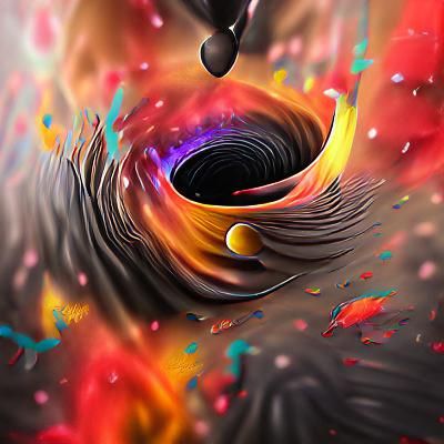 Abstract 3D Black Hole Descent: Psychedelic Painting
