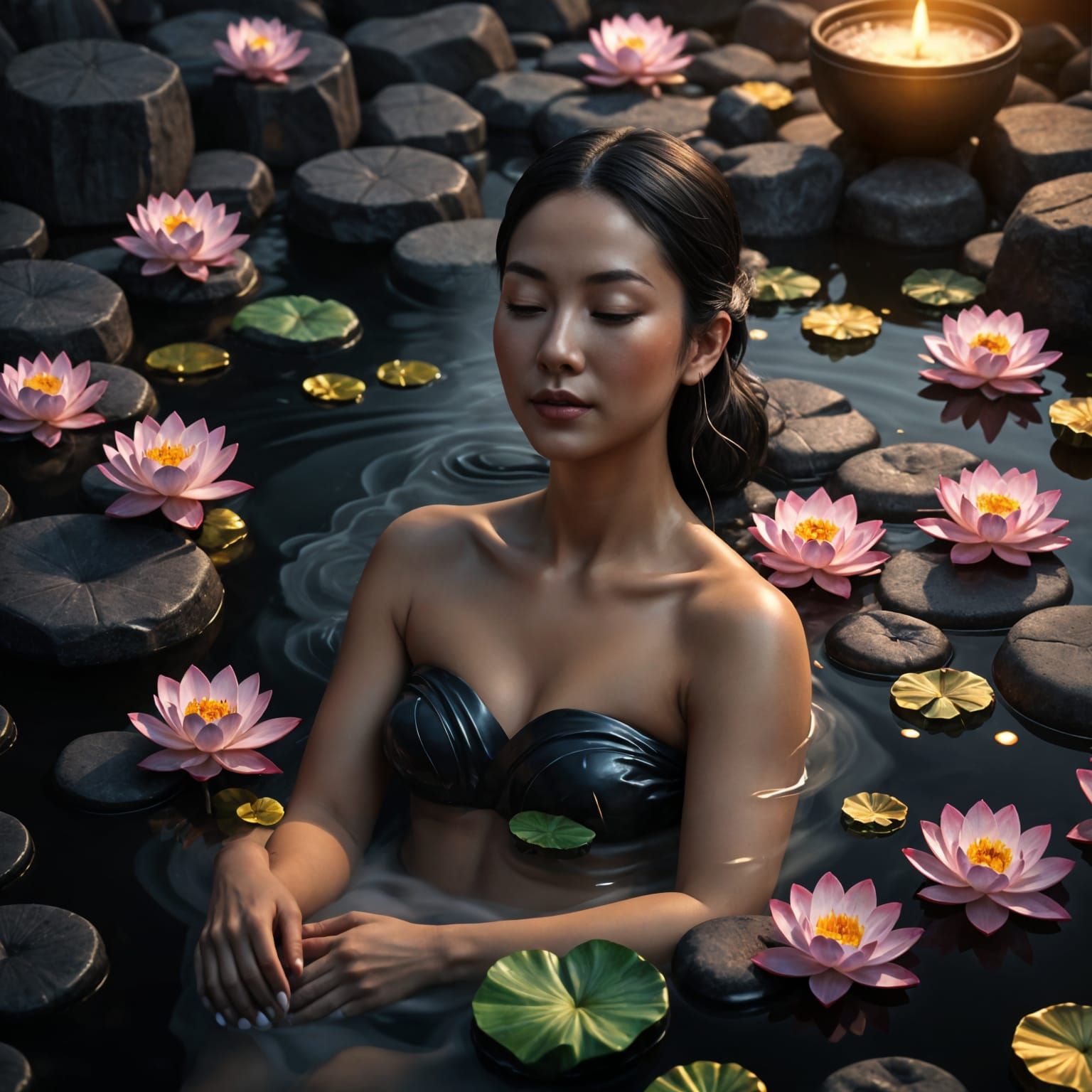 Jewel Toned Aurora Borealis in Minimalist Zen Garden