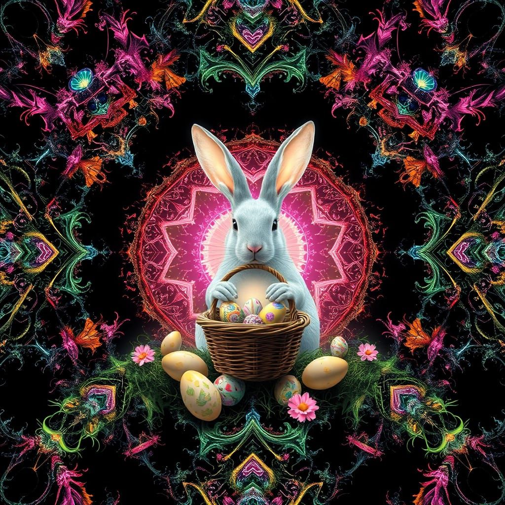 Surreal Easter Scene Unfolds in Fractal Bloom
